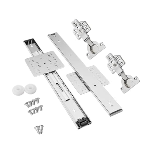VIVIWI Gabinete de montaje superior plegable invisible para ahorro de espacio, rieles de puerta de gabinete, mejoras para almacenamiento moderno en el hogar