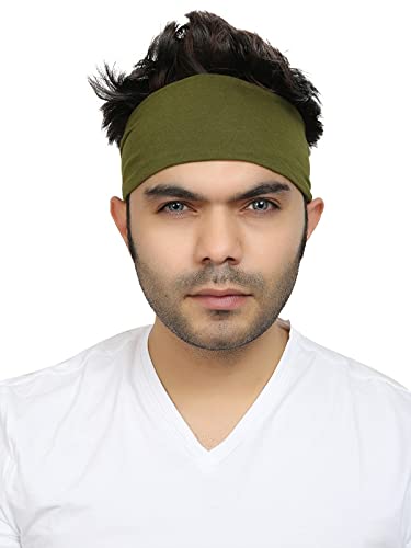 BISMAADH Soft Cotton Sweat Wicking Breathable Foldable Fashion Non Slip Elastic Headband for Multipurpose � Men & Women-picture-40