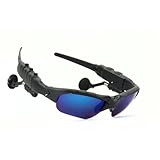 Bluetooth Sunglasses for Men, Polarized Lenses, Foldable Design, Integrated Adjustable Earphones (Blue)