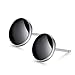 ZHOUYF Boucles d'oreilles Pendantes Créoles Pendantes 925 Boucles d'oreille De Goujon De Tache De Vinyle Noire en Argent Sterling pour Les Hommes Et Les Femmes Brincos Bijoux, Diamètre 9Mm