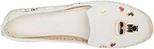Karl Lagerfeld Paris Women's Michaela Slip On Embellished Flat Espadrille Platform, Bright White, 9.5 | Image 4