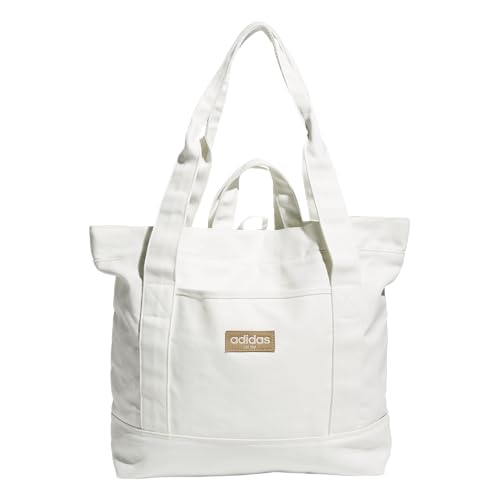 adidas Sacolas de lona para mulheres e homens, bolsas de trabalho, Off-white, OSFA, Sacola de lona para mulheres e homens, bolsas de trabalho