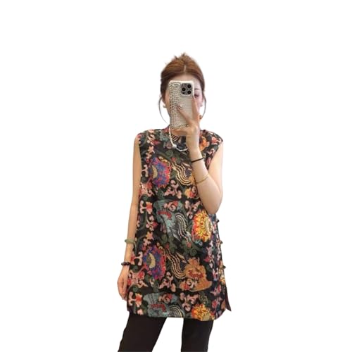 Gilet d'été femme style chinois vintage à boutons grenouille