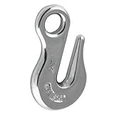 MarineNow Stainless Steel 316 Eye Chain Grab Hook 1/4", 5/16", 3/8", 1/2" (3/8", 01-Pack)