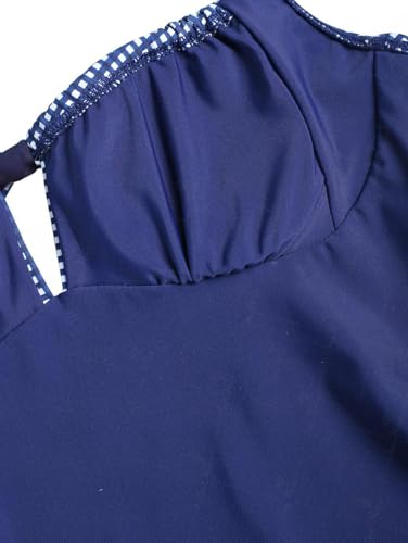 Vintage Lace Jacquard Tied Back One-Piece Swimsuit3