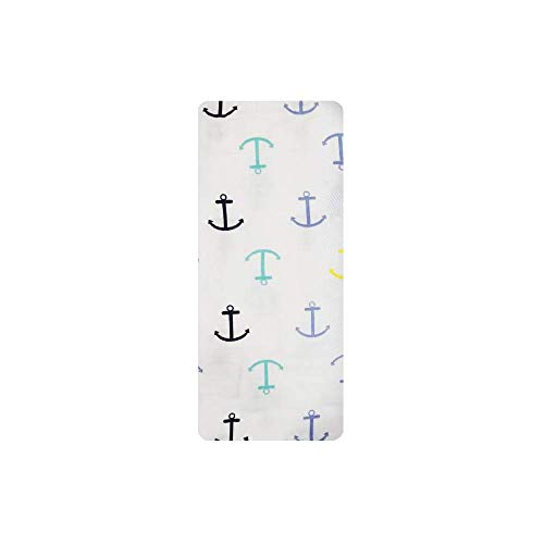 Image of swaddle 100% Pure Cotton Muslin Baby Swaddle Blanket, Swaddle for Newborn Baby Super Soft Premium Cotton Receiving Wrapper Cloth, Stroller Cover - 1 Swaddle with size 120x100 CM- Anchor Print