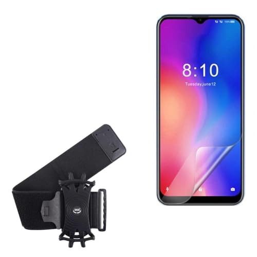 BoxWave Holster Compatible with Coolpad Cool 10A - ActiveStretch Sport Armband, Adjustable Armband for Workout and Running - Jet Black