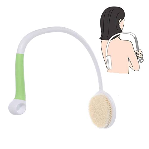 Brosse dorsale à long manche - Ergonomique - Avec poils doux - Pour toutes les parties du corps - Pour tous les types de peau - Exfoliation douce -...