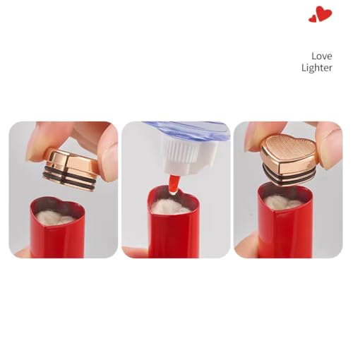 Image of Smoke King Heart Lid Open Flame Lighter (Red)