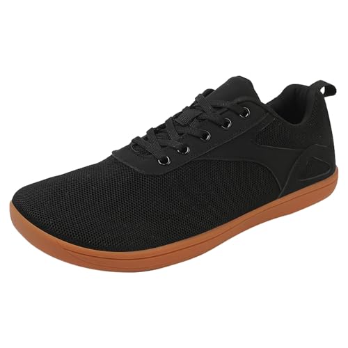 FNKDOR Sneaker & Sportschuhe für Damen Herren Unisex Atmungsaktiv Leichtgewichts Breite Barfußschuhe Laufschuhe Turnschuhe gr 36-47 (Black, 45)