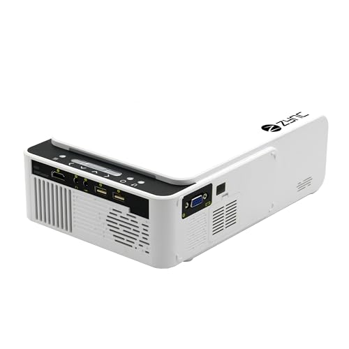 Image of ZYNC T6 X WiFi LED Projector Built in YouTube Projector HomeCinema Portable Projector Full HD LED1080P Projector 4700Lumens SupportWIFI,HDMI,USB,AUX,AV(White)
