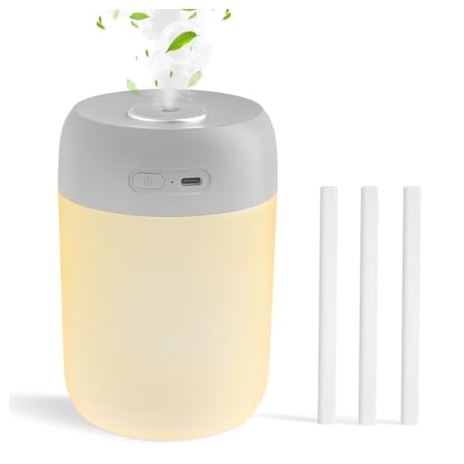 Luftbefeuchter für Schlafzimmer Pflanzen Growbox Bedroom Kinderzimmer,Klein Tisch Leise Air Humidifier,Tragbarer Ohne Kabel Mini Raumbefeuchter 650ML-grey