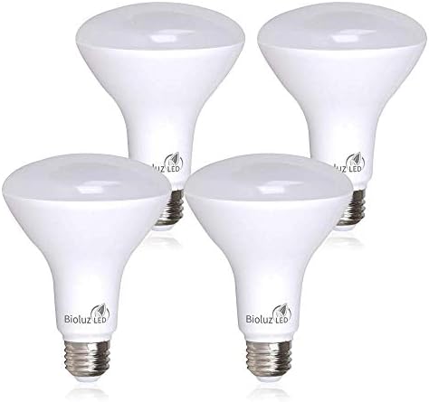 Bioluz LED 90 CRI BR30 LED Bulb 3000K Soft White 7.5W = 65 Watt Replacement 650 Lumen Dimmable Indoor/Outdoor Flood Light UL Listed Title 20 High Efficacy Lighting (Pack of 4)