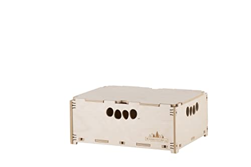 Werkzeugbox aus Holz Holzkiste Naturbelassen 40x30x17cm 15 Liter mit Deckel stapelbar Aufbewahrungsbox