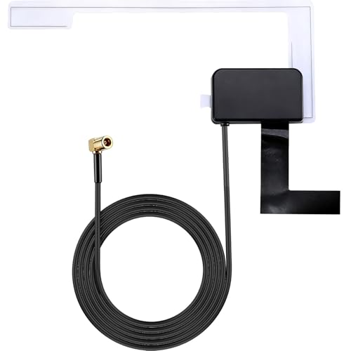 DAB Car Aerial Digital Radio DAB+ Aerial Antenna Replacement SMB Plug Adapter Connector 3 Meters Glass Mount Digital Radio Active Antenna RG174 Cable for AM FM Clarion Pioneer JVC Tuner Kenwood Alpine - Image 6