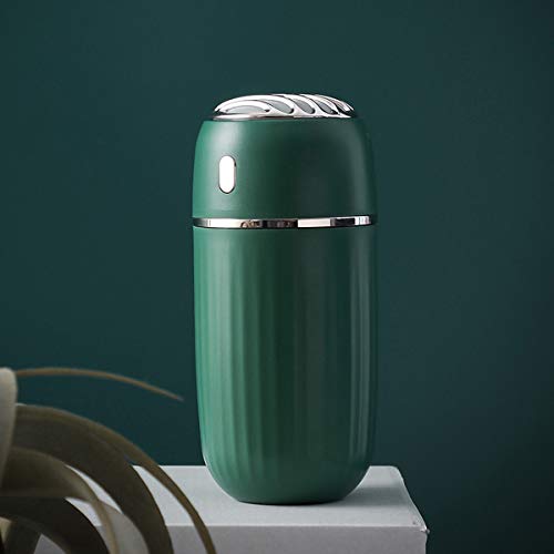 XPNAQI USB Car Portable Mini Cool Mist Humidifier, Desktop Humidifier for Office, Baby Bedroom, Car, Plants, Auto Shut-Off & Night Light 300ML Quiet Small Humidifiers (Green)