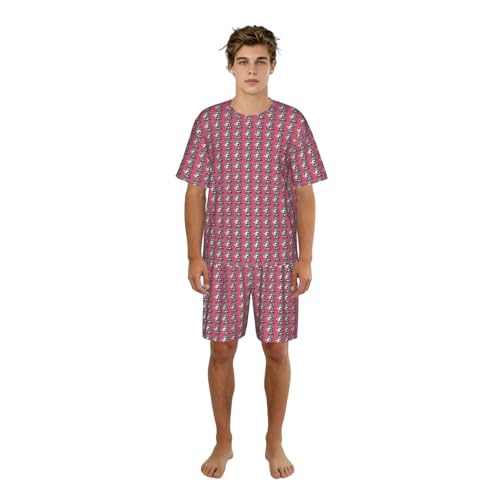 Pyjama court homme imprimé cochon mignon ensemble 2 pièces vêtement de nuit