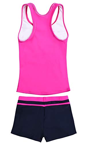 Image of Uhnice Girls Swimsuit Two Piece Tankini Swimwear with Boyshort