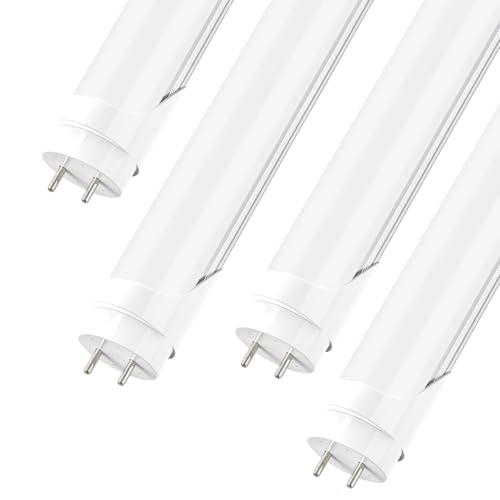 JESLED T8 4FT LED Light Bulbs 24W 3200LM 6000K Frosted Type A+B 4 Pack