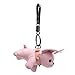 surell Puppy Dog Pleather Keychain with Spike Collar - Animal Lover Bag Purse Charm - Silver Ring Clasp - Fashion Accessory Gift (Pink)