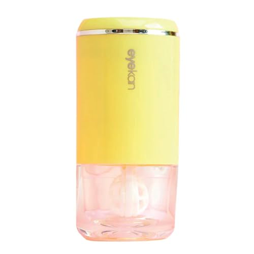 Limpiador de lentillas ultrasónico color amarillo Lavadora inteligente para eliminar bacterias y remover partículas de lentes de contacto Batería de larga duración recargable por USB