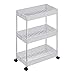 SONGMICS Carrello Portaoggetti a 3 Ripiani, Scaffale con Ruote, Carrellino Salvaspazio per Cucina Bagno Ufficio, 40 x 22 x 60 cm, Bianco KSC009W01