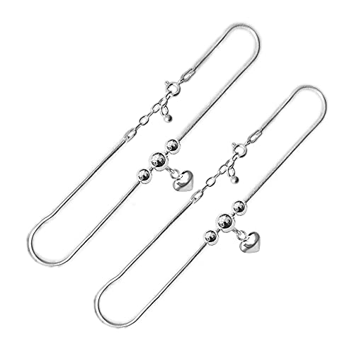 Parnika Trendy Movable Silver Charm Threaded in Silver Payal (Anklets) in Pure 92.5 Sterling Silver for Girls/Women - One Pair (Heart charm) (B0922M3DL9) Amazon Price History, Amazon Price Tracker