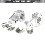Uchwyty kierownicy motocyklowej Uniwersalne zaciski na kierownicę motocykla Riser dodaj 5,5 cm wysokości dla prętów 22 mm 28 mm 2-calowe obrotowe dla CRF YZF(Silver)