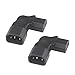 QIUCABLE Right Angle C13 to C14 IEC AC Plug Adapter, 2 Pack, 90 Degree Design, PVC, Pure Copper, 250VAC 10A Max