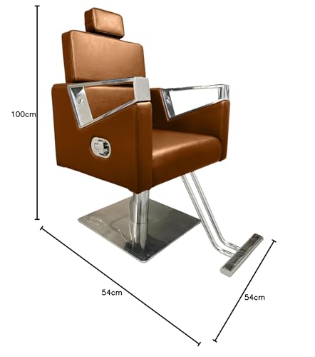 Image of Lakdi | Salon & Parlor Chair | Premium Leatherette Recliner & Arm Rest Chair | Luxury Design | Metal Base with Foot Rest | 360 Swivel & Height Adjustable and Head Rest -SBCIMF 005-PP-Brown