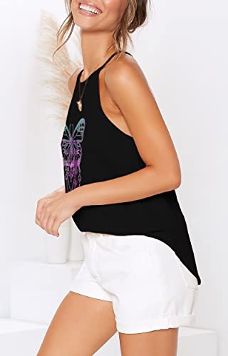 Image of LouKeith Womens Tank Tops Casual Flowy Printed Vest Shirts Sleeveless Cotton Soft Summer Tees Blouses