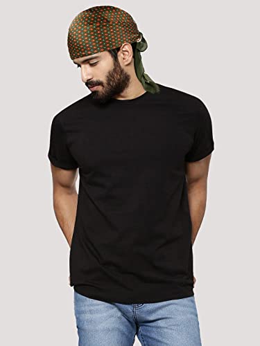 GERINLY Vintage Silk Feel Square Scarf for Men Satin Bandana Tiny Medallion Print Neckerchief Geometry Head Scarf