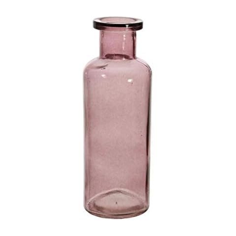 Modern Stylish Tall Bottle Shaped Slender Funnel Neck Art Deco Style Coloured Glass Vase 21.5cm Tall (Wine) Cover