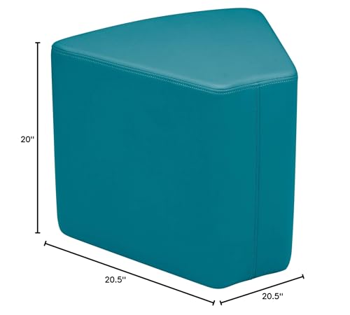 Image of Sprogs 18 inch H Structured Wedge Stool -Flexible Modular Collaborative Soft Seating for Office, Home, Lounge and School Classrooms with Durable Frame & Set of 2 inch Legs Add-on - Teal