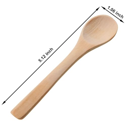 Cucharas de sopa pequeñas y mini cuchara de madera para servir condimentos en pack de 120 7