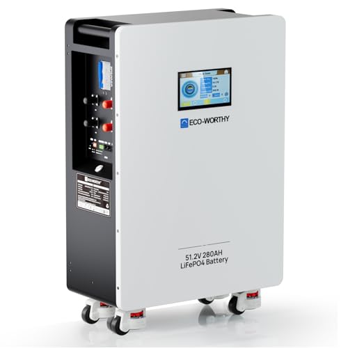 ECO-WORTHY 48V 280Ah LiFePO4 Battery, Powerwall Lithium Battery with 250A Circuit Breaker, 200A PACE...