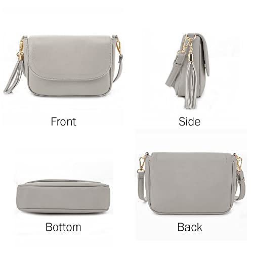 Image of EVVE Small Crossbody Bags for Women Trendy Flap Saddle Purses with Tassel Vegan leather Shoulder bag
