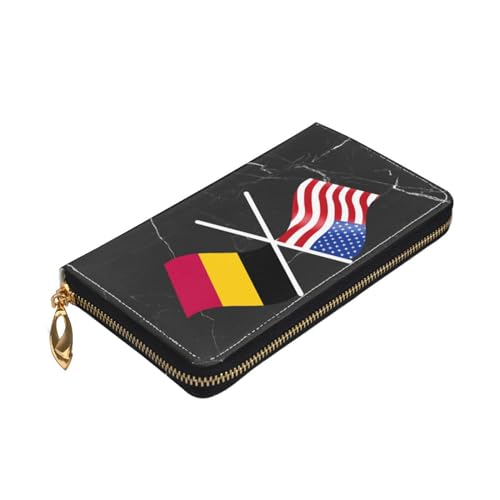 American And Belgium Flag Wallet Card Bag4