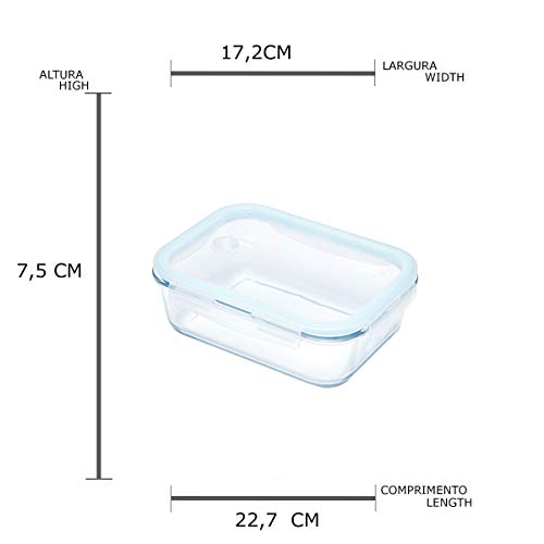 POTE HERMÉTICO VIDRO BOROSSILICATO RESISTENTE A CALOR C/TAMPA PLÁSTICA 1,5L