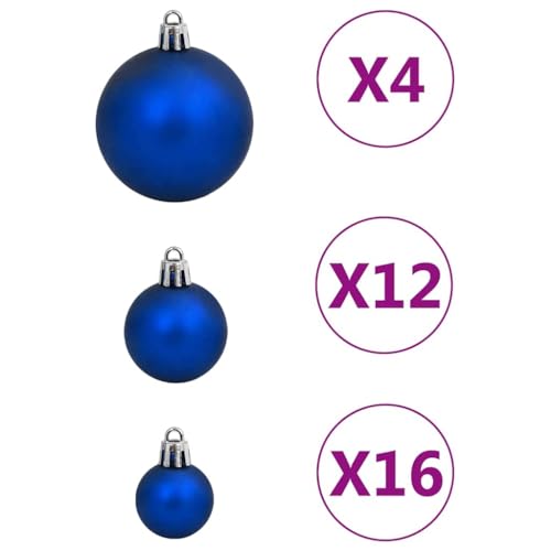 Boules de Noël 111 pièces bleu polystyrène légères pour décorer sans casser