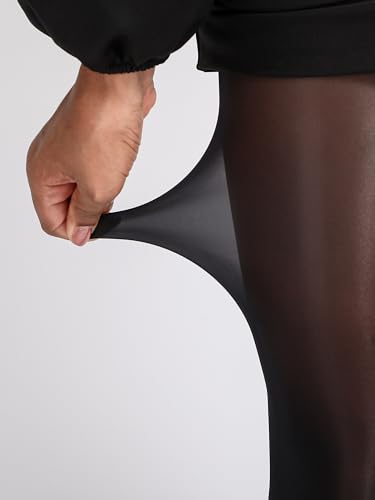 Image of N2S NEXT2SKIN Women Semi-Sheer Pantyhose Stockings(Black /Skin, One Size)