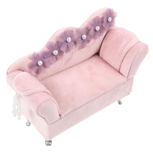 ORFOFE Caja Joyero Pequeña Sofá Creativa para Joyas y Baratijas Organizador de Escritorio Tela con Diseño Elegante para Almacenamiento y Decoración