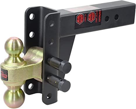 Photo 1 of TOPTOW 64381 Adjustable Trailer Tow Hitch with Dual Ball 2" & 2-5/16", 6-1/2" Drop, 2-1/2" Solid Receiver, 22,000lbs Capacity… 6-1/2" Drop, 22K,2.5" Receiver