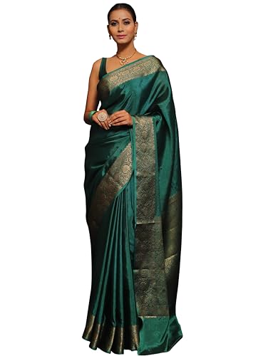 Sugathari Women's Banarasi Saree Pure Kanjivaram Silk Saree Soft new ladies 2025 Design Wear Pattu Sarees Latest Sadi Party Sari collections With Blouse Piece (San Pari-225)