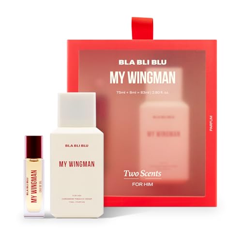 Image of BLABLIBLU My Wingman Two Scents Men Perfume Set (75ml + 8ml) | Perfume & Eau De Oil | Long Lasting Spicy, Woody & Aromatic Fragrance | with Cardamom, Tobacco & Cedar