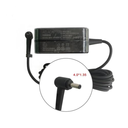Image of Asus Vivobook Charger Adapter 45w 20V /19V 2.37A Pin Size 4.0mm (Not for 4.5mm) x 1.2mm with Indian Plug for AD45-01B ADP-45ZE B ADP-45AW UX21A X540 X507 X510 X515 Black