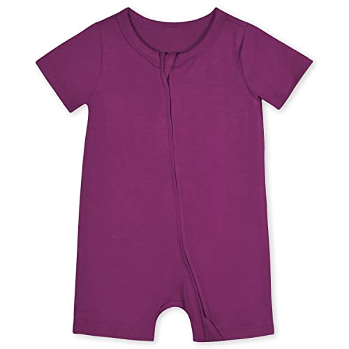 Image of Gerber Unisex Baby Buttery Soft Short Sleeve Romper with Viscose Made from Eucalyptus