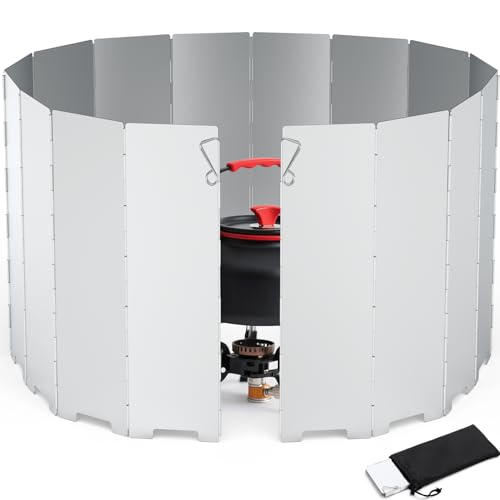Camping Stove Windscreen, Ultralight Folding, 16 Plates