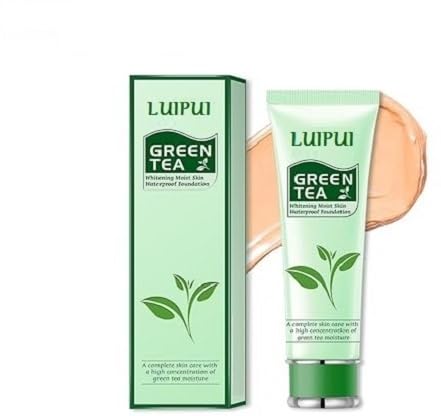 MILEGANA Green Tea Whitening Moist skin Waterproof Foundation (NATURAL BEIGE, 80 g)