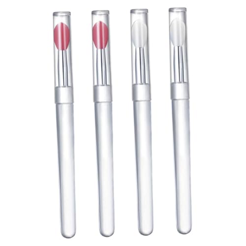minkissy Travel-ready Lip Brush Set: 4 Pcs Lidded Lipstick Makeup Tools for On-the-go Lip Gloss Application